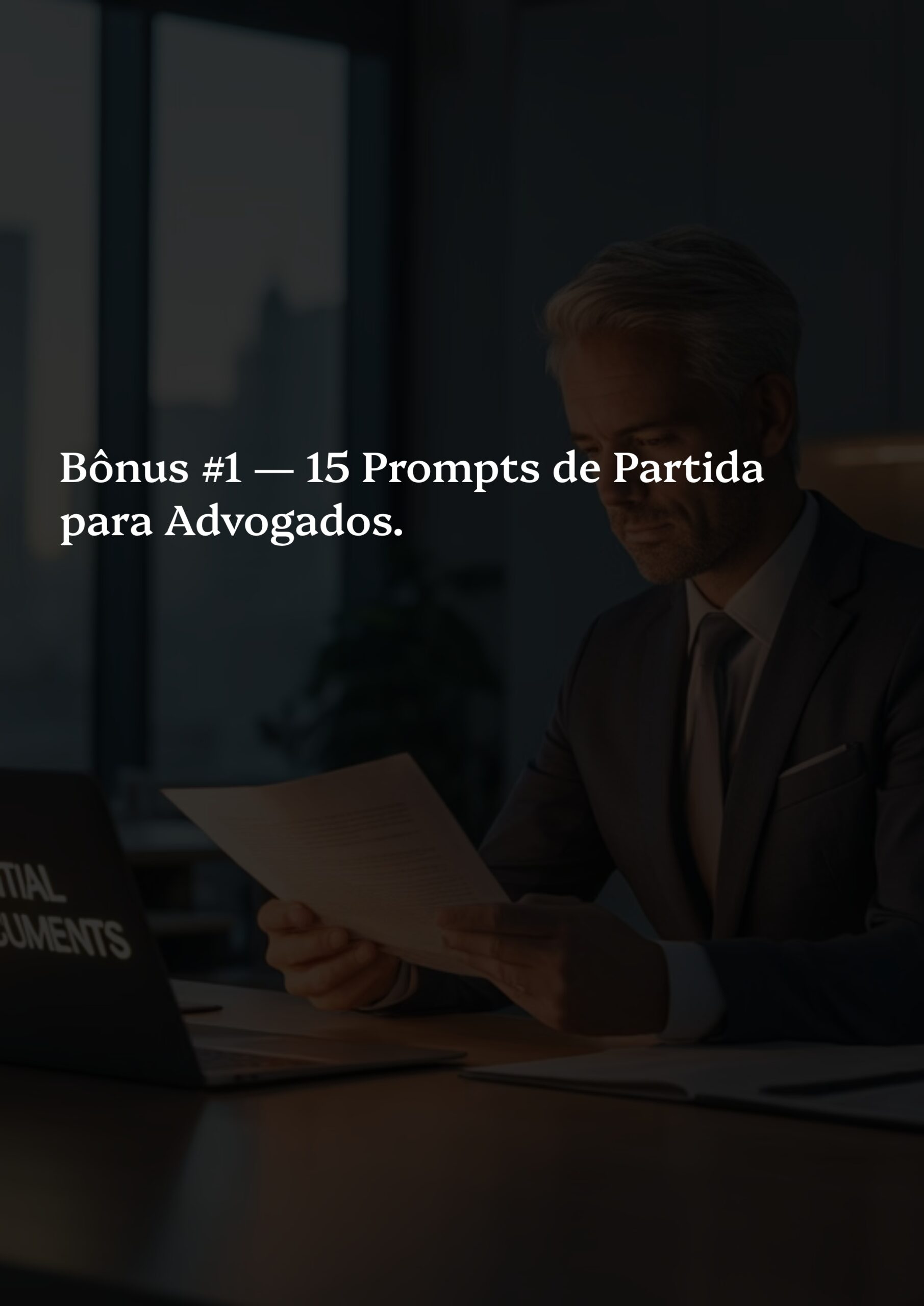 Capa do Bônus 1 — 15 Prompts de Partida para Advogados
