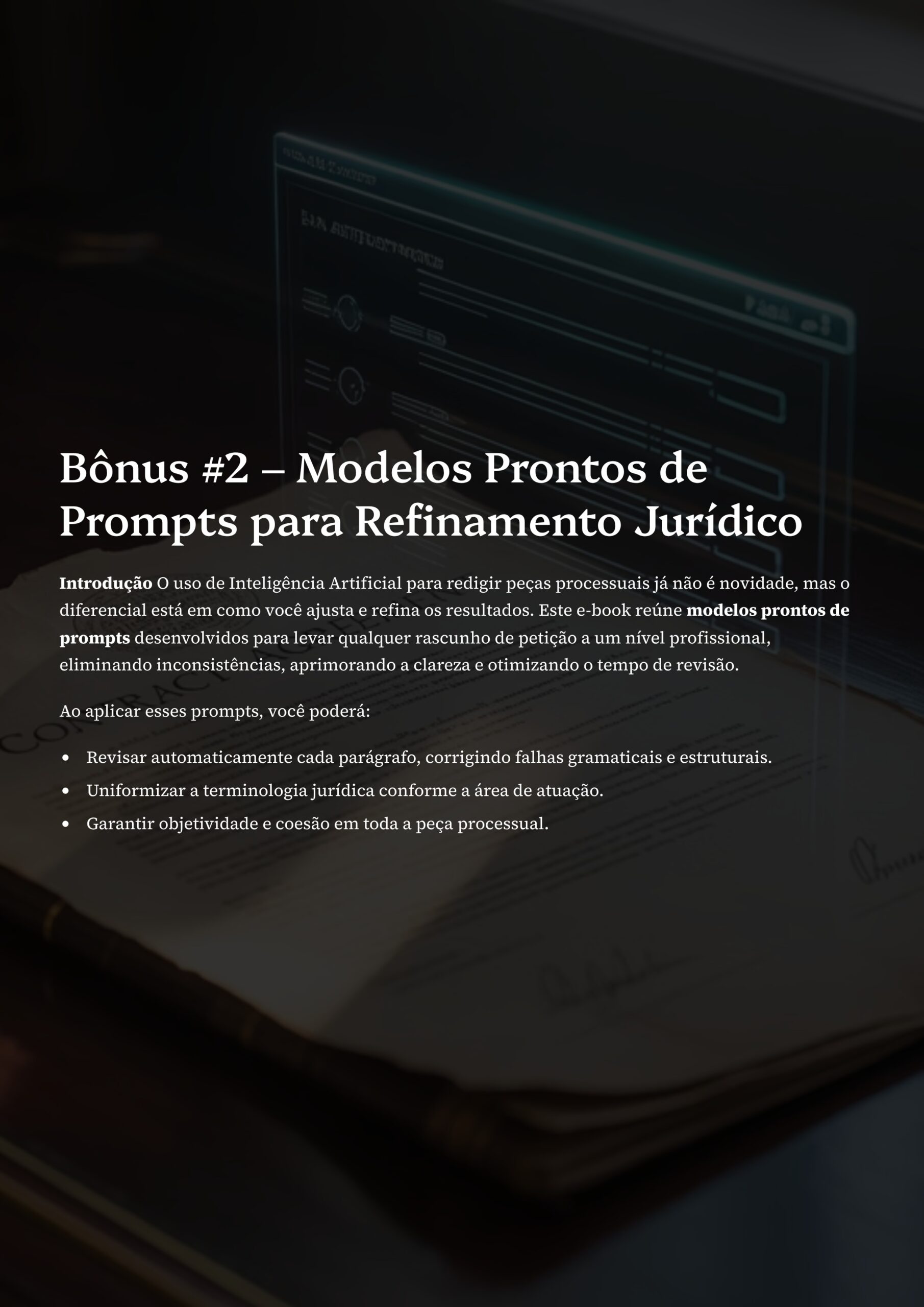 Capa do Bônus 2 — Modelos Prontos de Prompts para Refinamento Jurídico